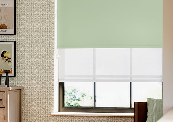 Rimini (Blackout), Mint & Illusion Pure - Double Roller Blind - Image 5
